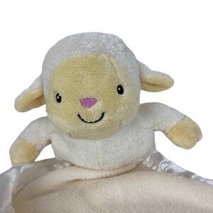 Bean Sprout Lamb Cream Plush Lovey Security Blanket Rattle With Feet Toy 29"